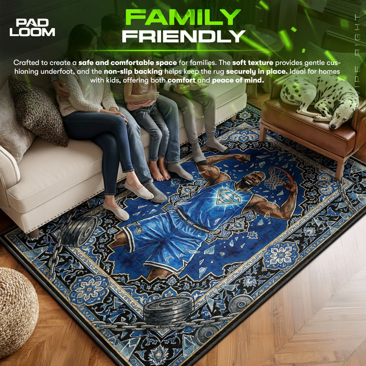 Orlando area rug showing full home decor artwork