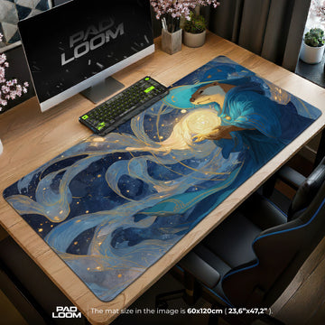 Otter Wizard Starlight Mouse Pad - Fantasy Desk Mat