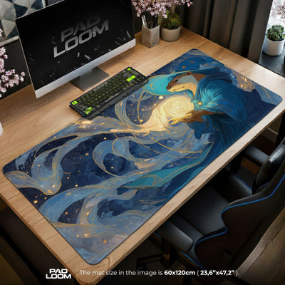 Otter Wizard Starlight Mouse Pad - Fantasy Desk Mat