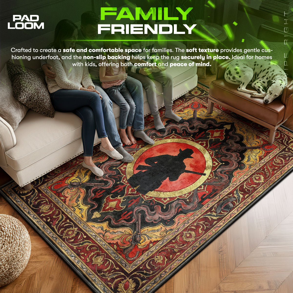 Outlaw-Silhouette-Sonnenuntergangs-Teppich – Red Dead Redemption Stuhlunterlage