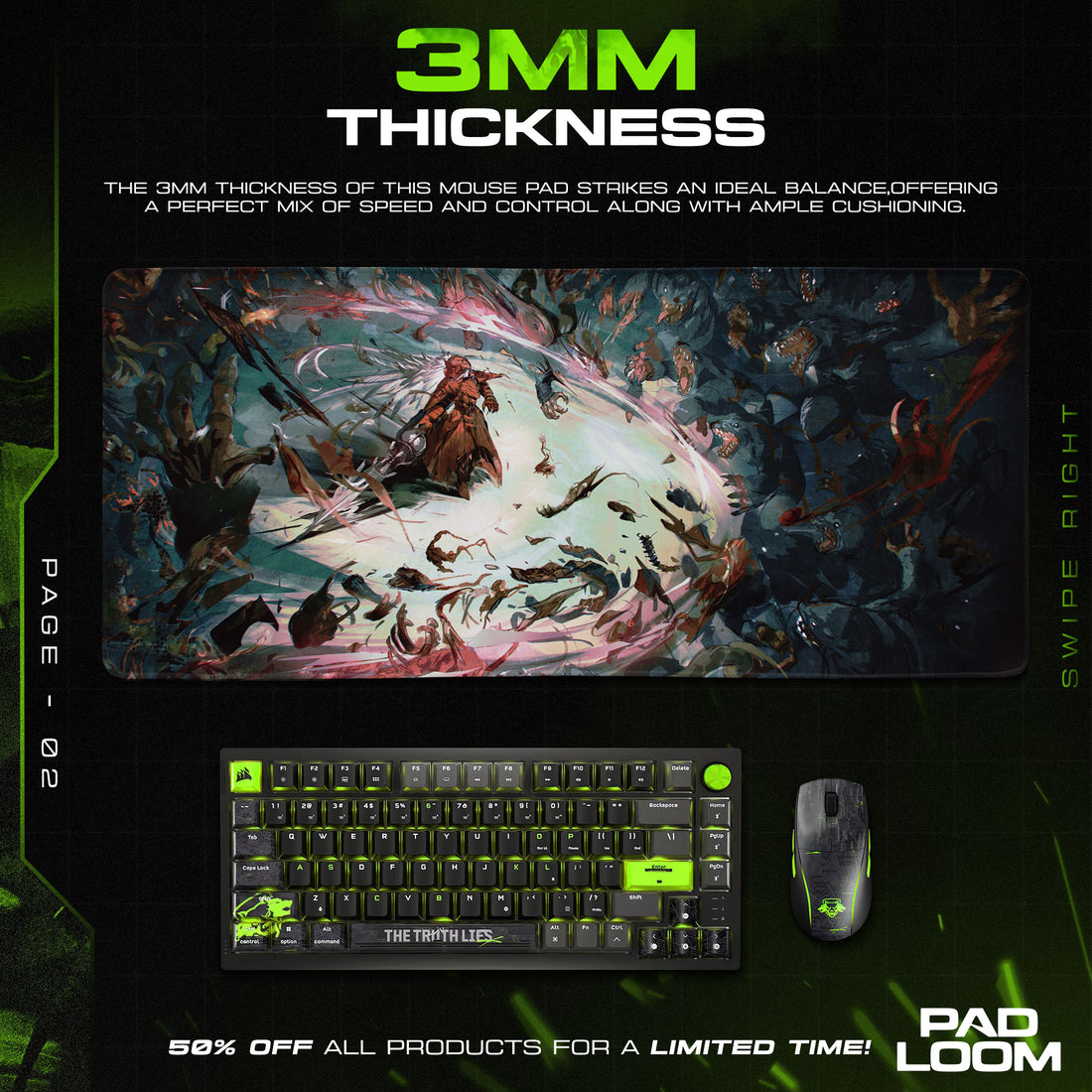 Overlord Battle Storm Mouse Pad, Anime Desk Mat