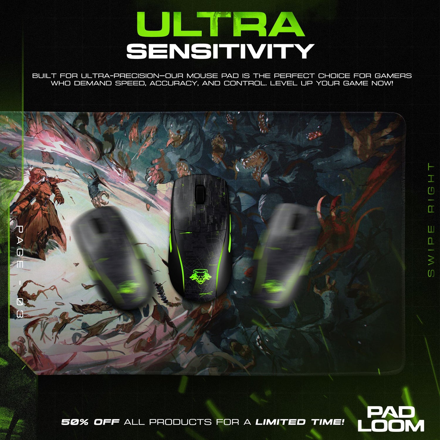 Overlord Battle Storm Mouse Pad, Anime Desk Mat Padloom