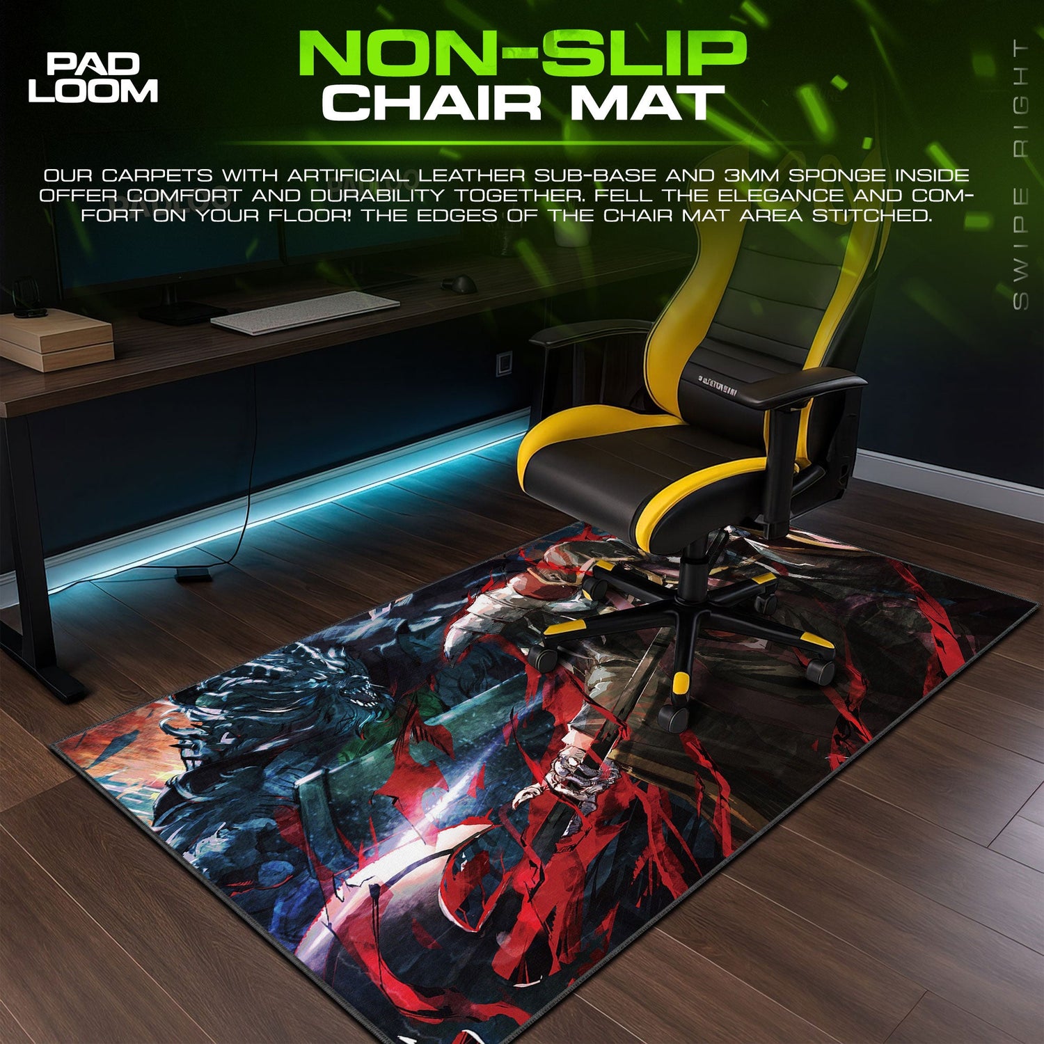 Overlord Blood Reaper Mouse Pad, Anime Desk Mat Padloom