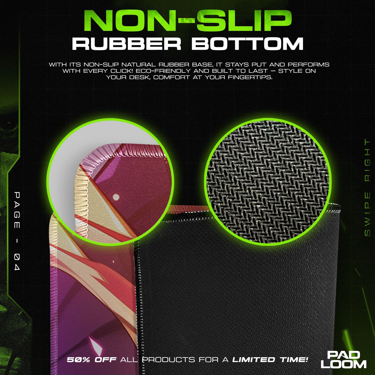 Overlord Crimson Skull Mouse Pad, Anime Desk Mat Padloom