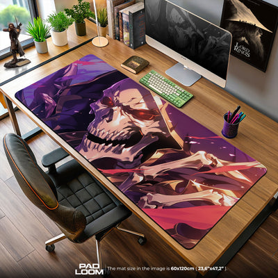 Overlord Crimson Skull Mouse Pad, Anime Desk Mat