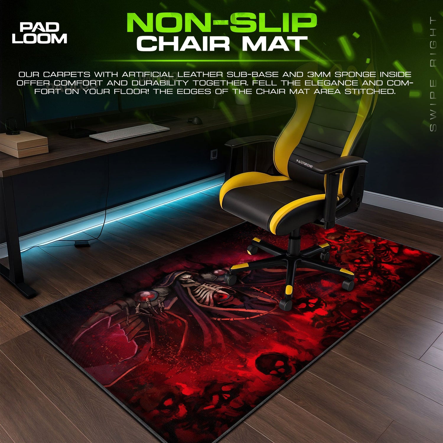 Overlord Dark Sorcerer Mouse Pad, Anime Desk Mat Padloom