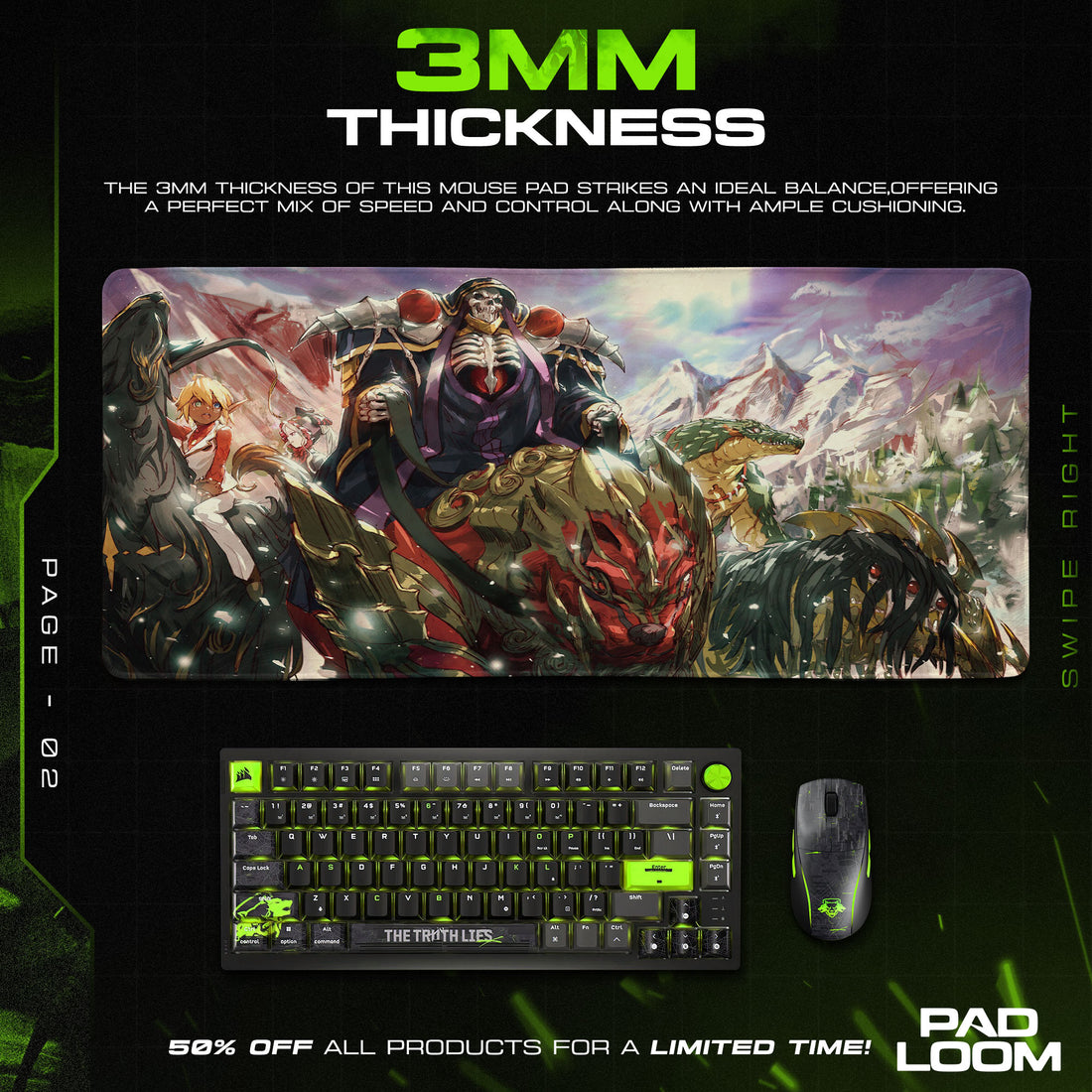 Overlord Supreme Army Mouse Pad, Anime Desk Mat