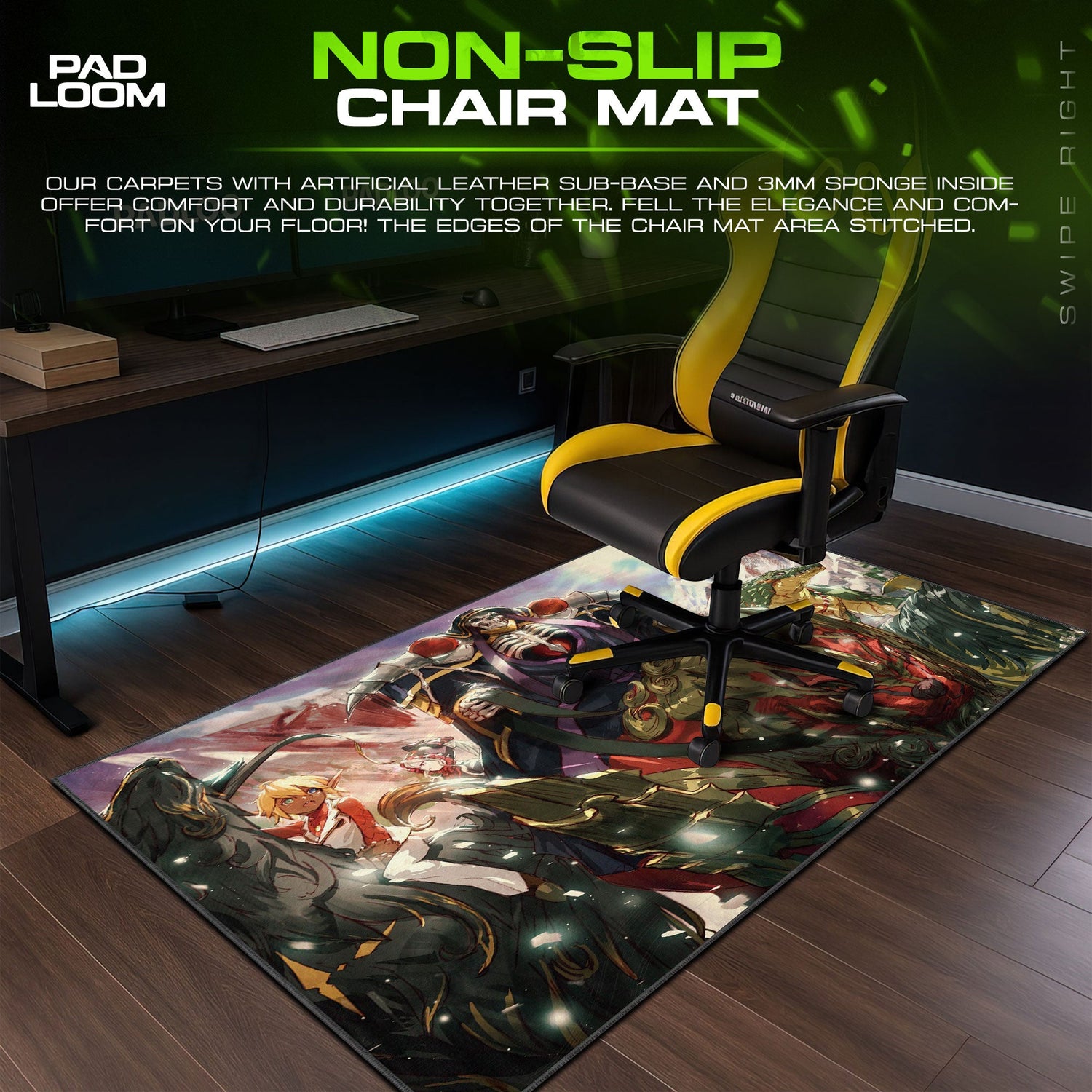 Overlord Supreme Army Mouse Pad, Anime Desk Mat Padloom