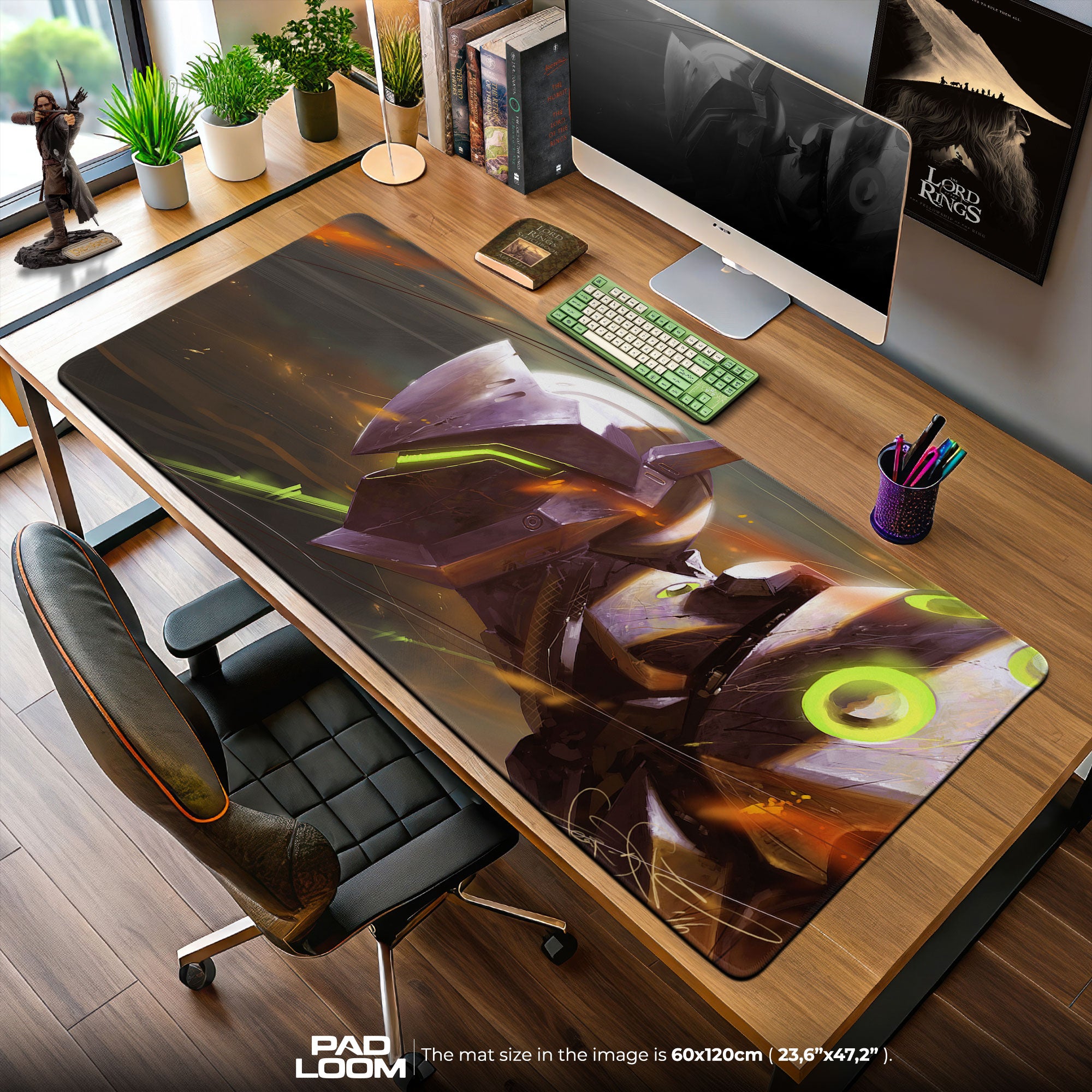 Overwatch Genji Mouse Pad, Game Anime Gaming Desk Mat