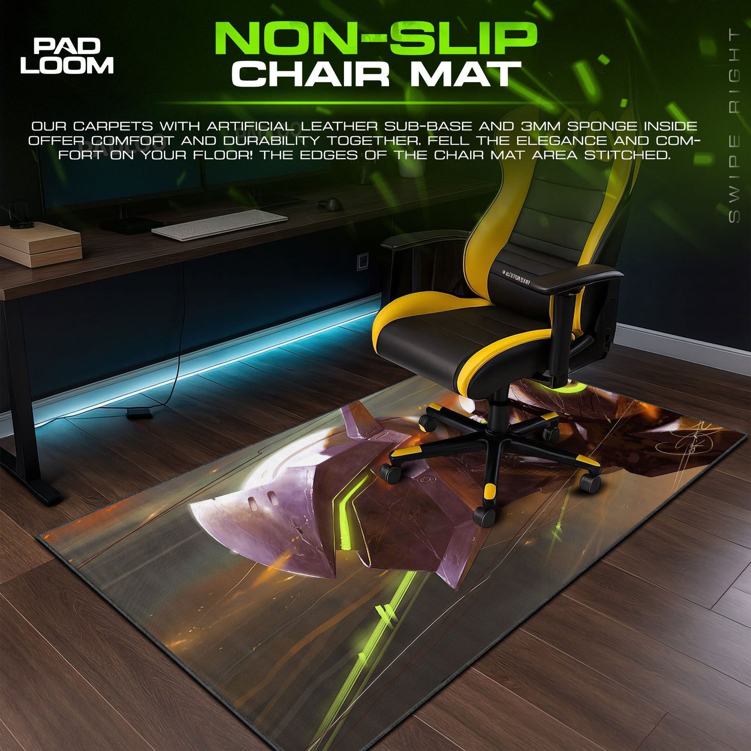 Overwatch Genji Mouse Pad, Game Anime Gaming Desk Mat Padloom