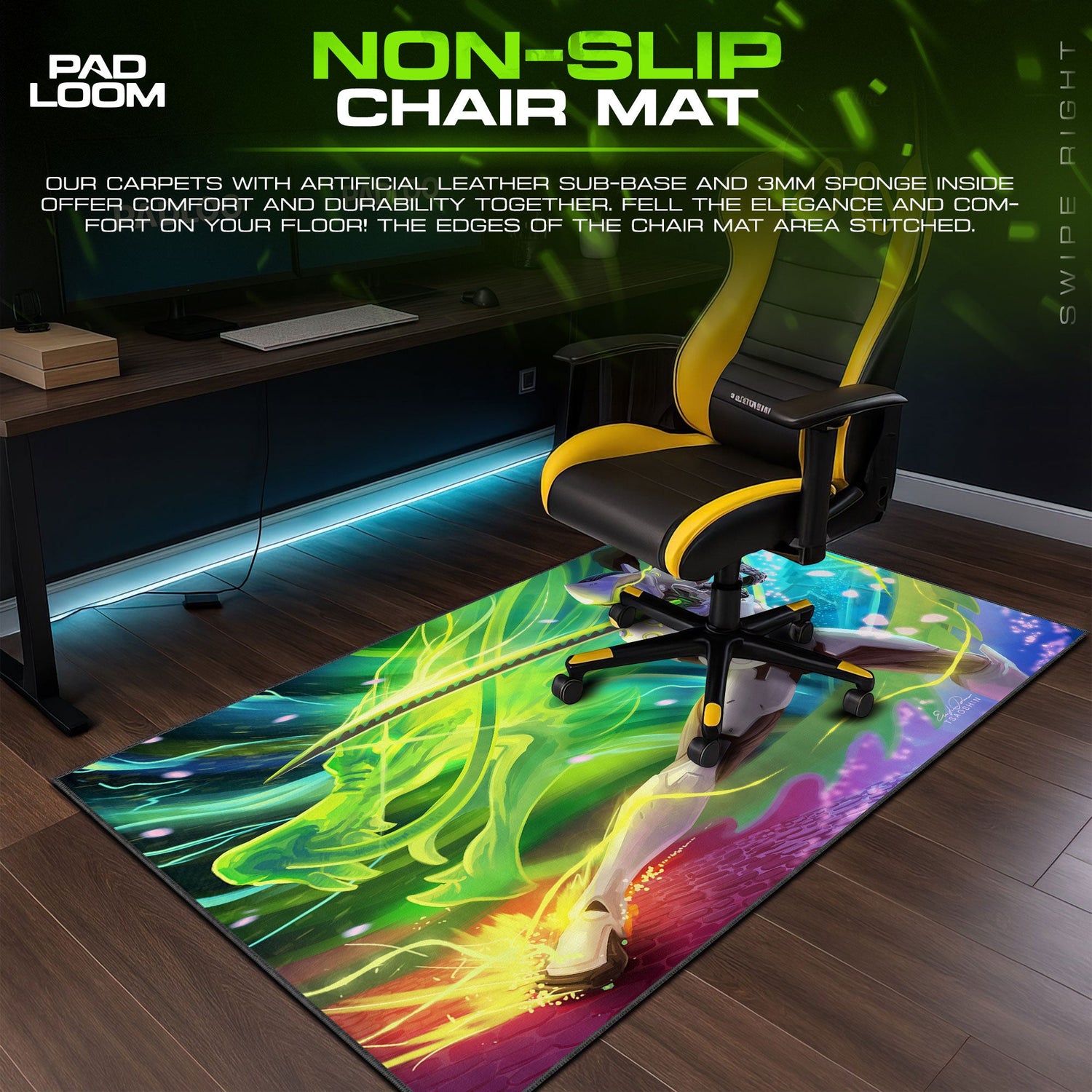 Overwatch Genji Mouse Pad, Game Dragonblade Gaming Desk Mat Padloom