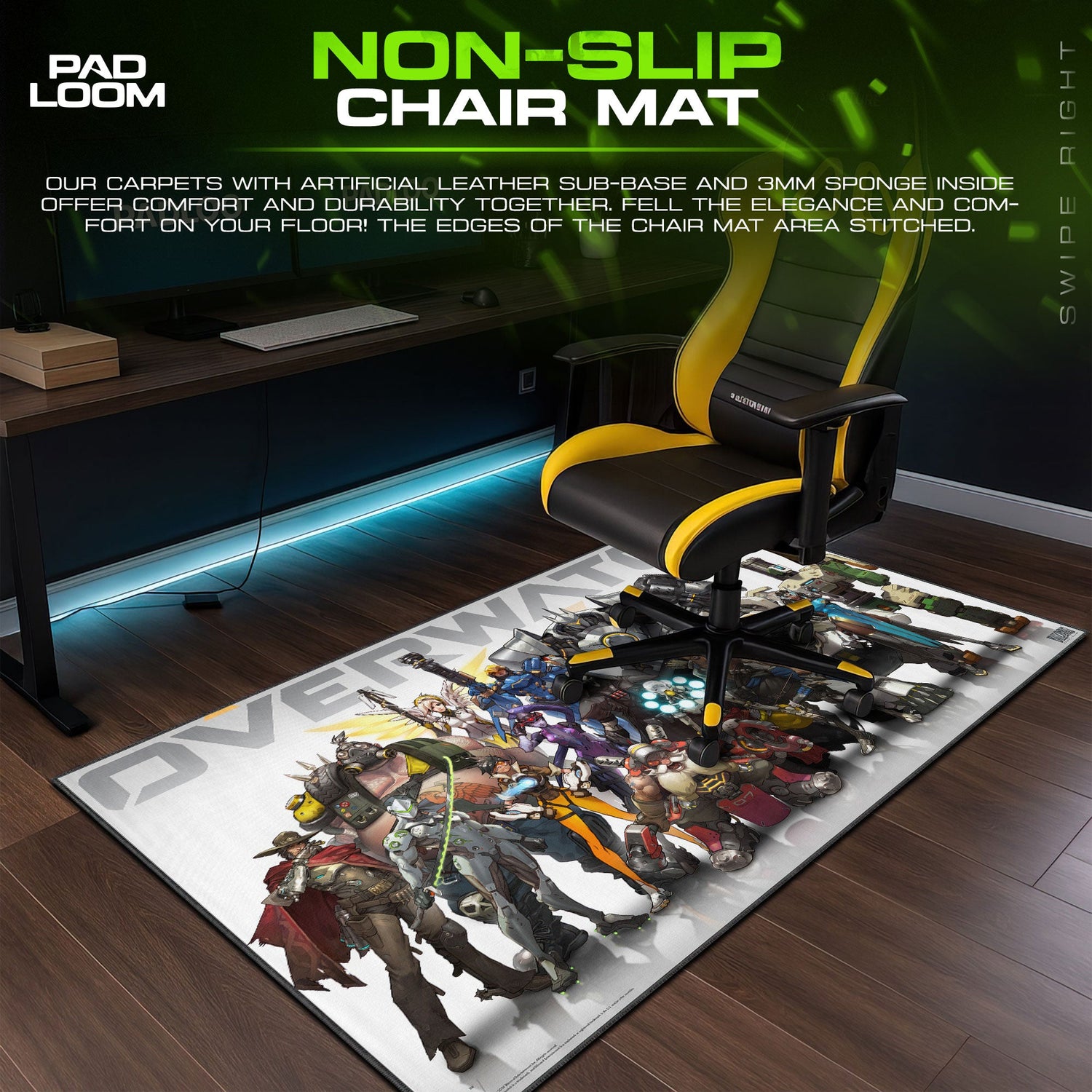 Overwatch Heroes Mouse Pad, Team Battle Gamer Desk Mat Padloom