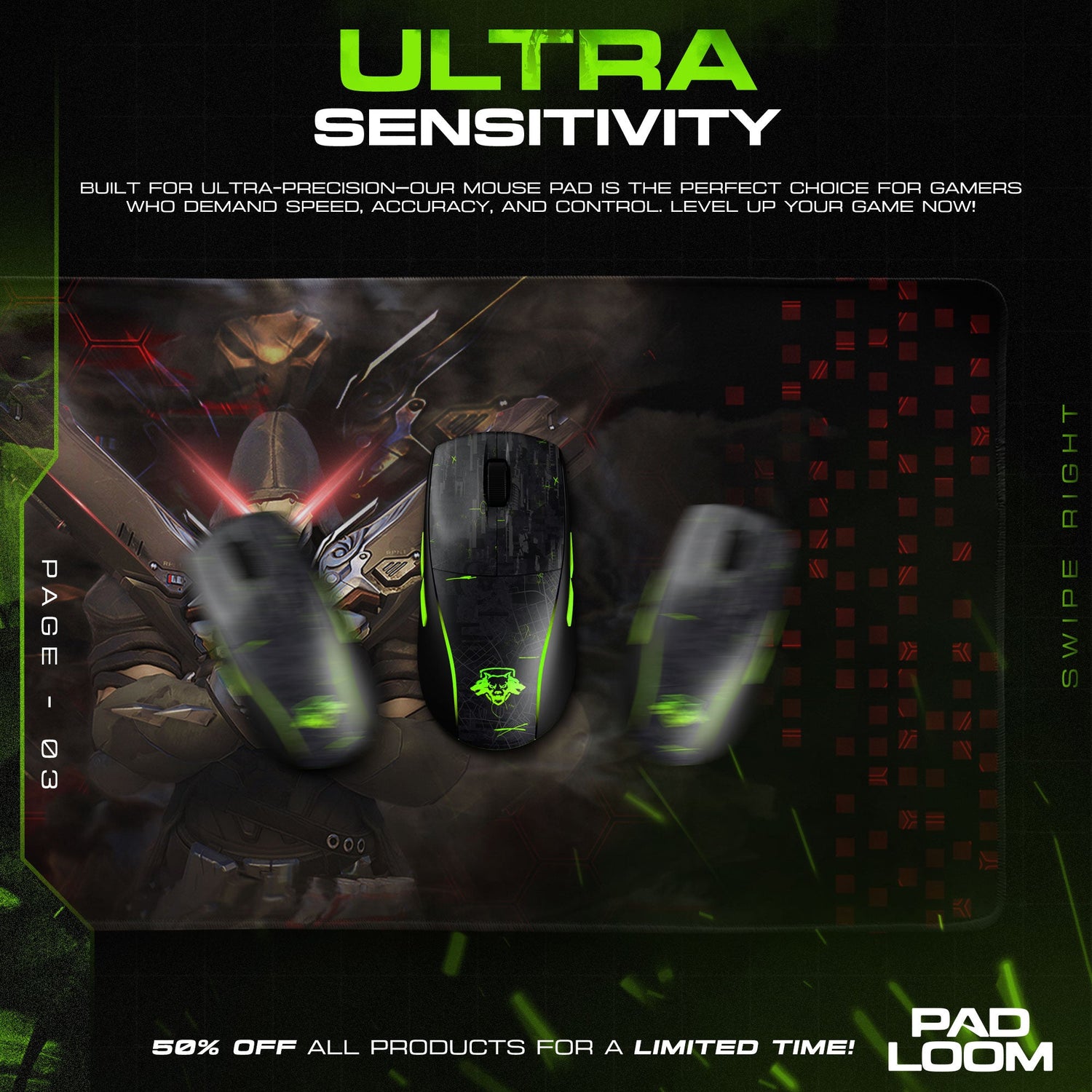 Overwatch Reaper Mouse Pad, Game Hero Gaming Desk Mat Padloom