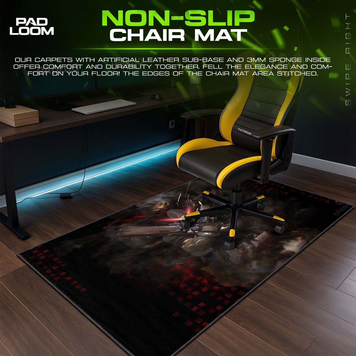 Overwatch Reaper Mouse Pad, Game Hero Gaming Desk Mat Padloom