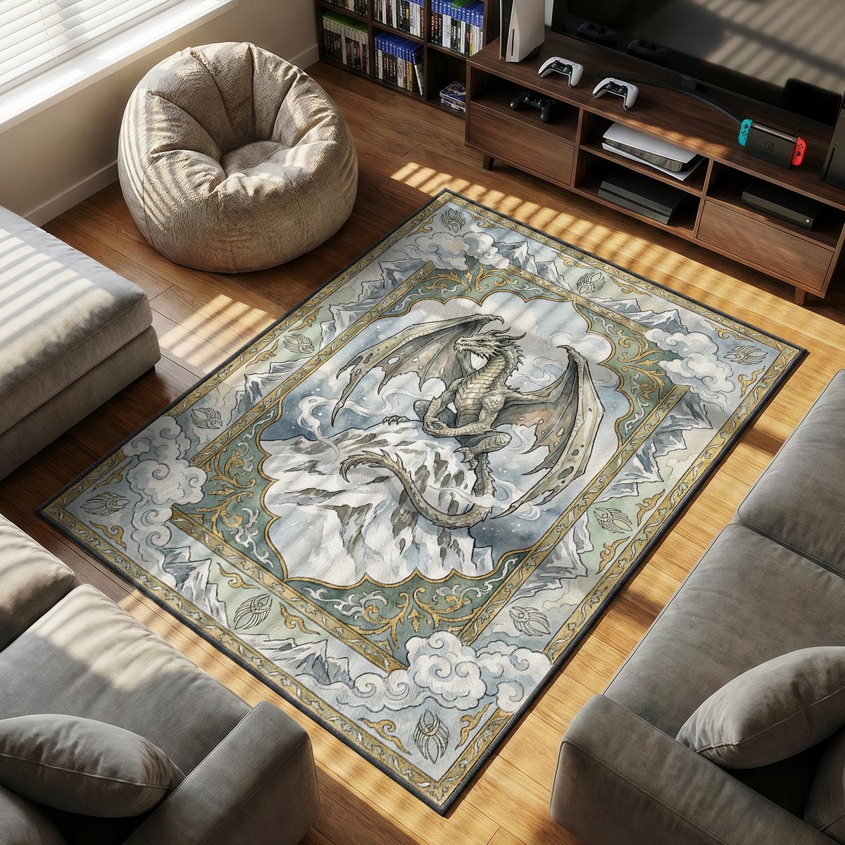 Paarthurnax Summit Rug - Skyrim Chair Mat