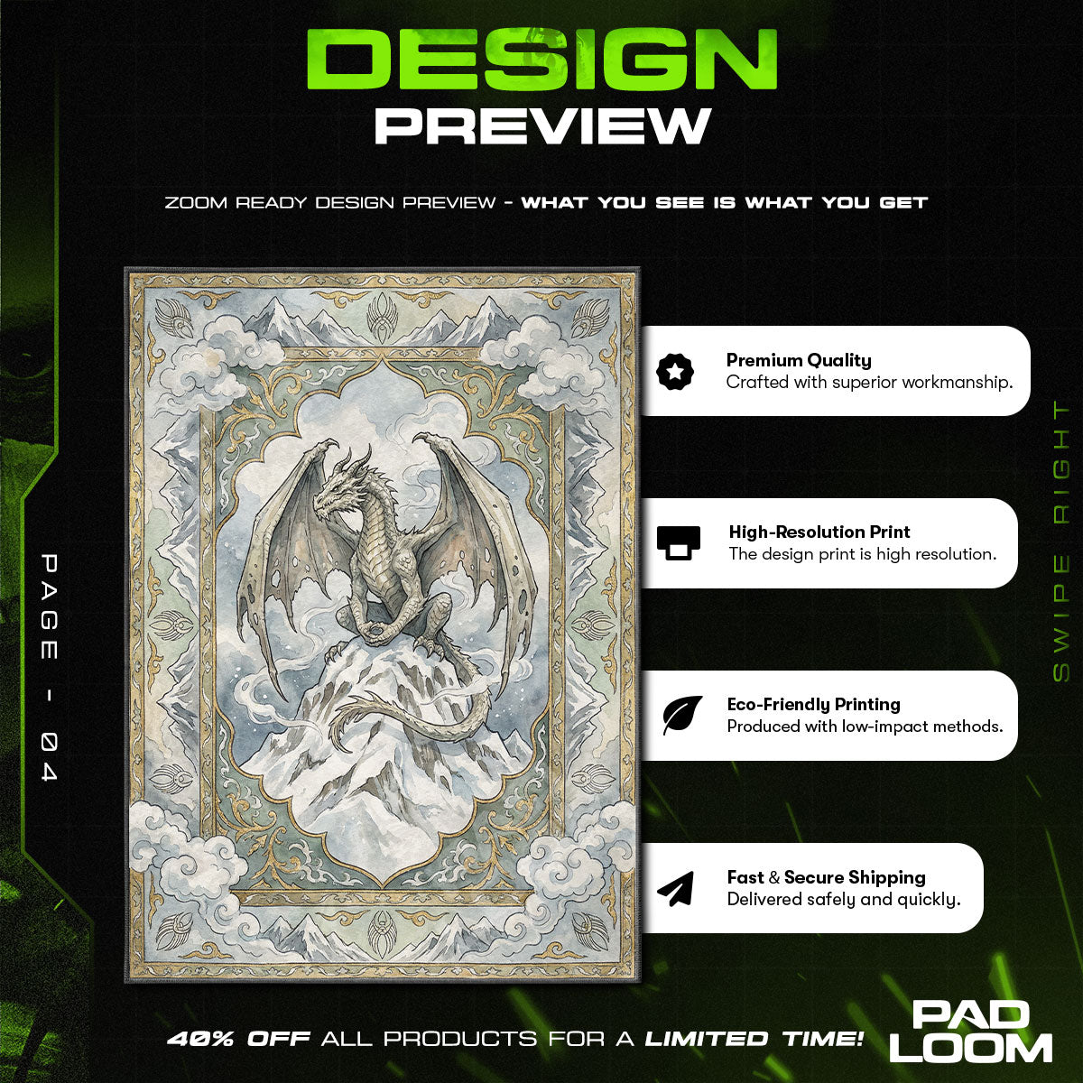 Paarthurnax Summit Rug - Skyrim Chair Mat