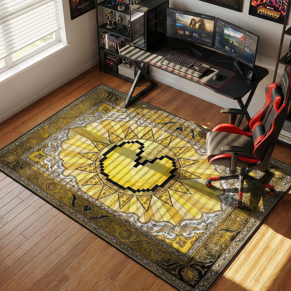 Pac-Man Golden Sun Rug - Pac-Man Chair Mat