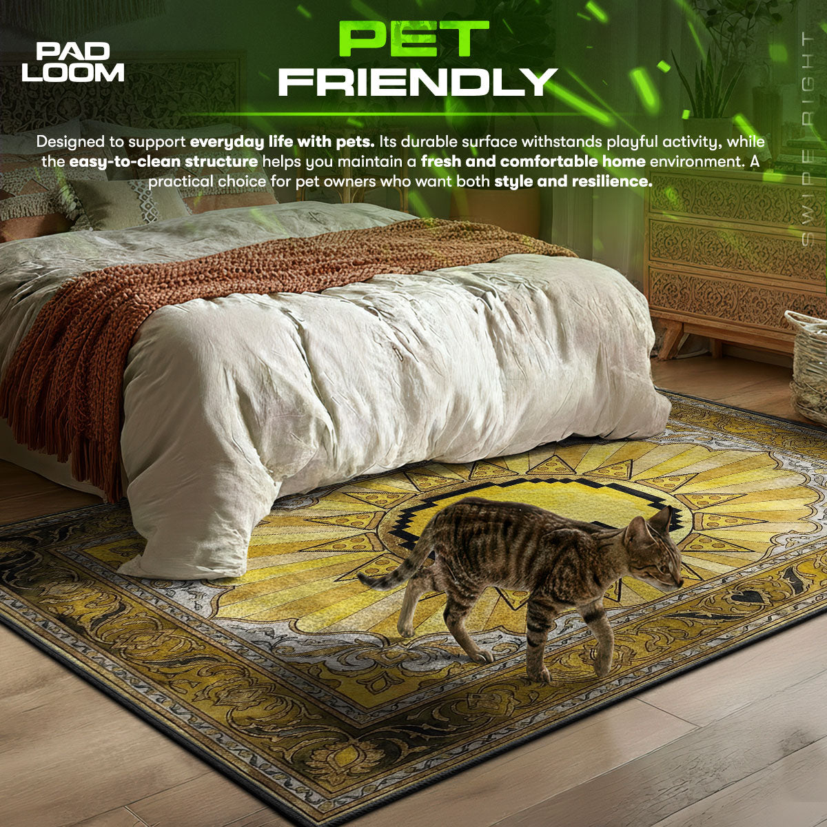 Pac-Man Golden Sun Rug - Pac-Man Chair Mat