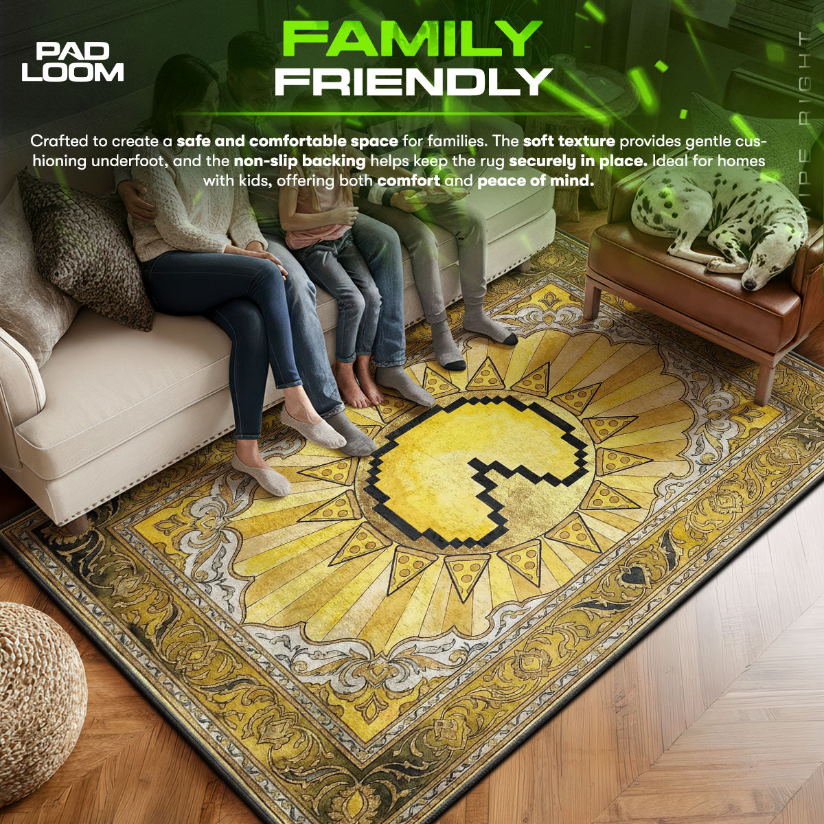 Pac-Man Golden Sun Rug - Pac-Man Chair Mat