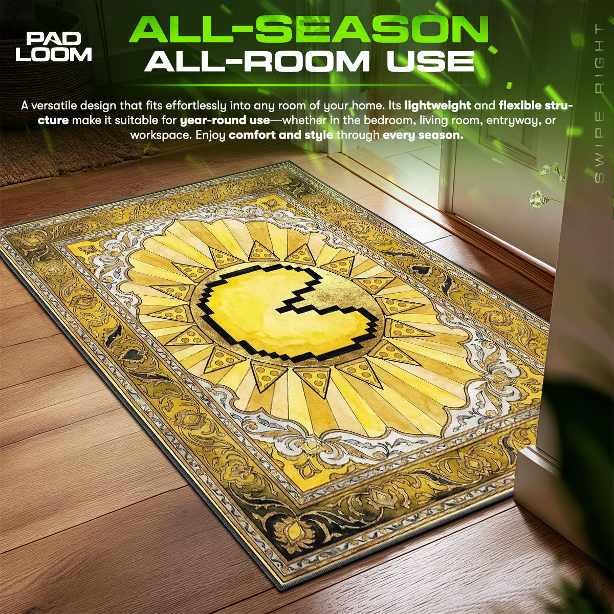 Pac-Man Golden Sun Rug - Pac-Man Chair Mat