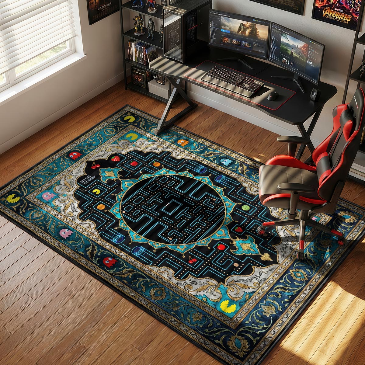 Pac-Man High Score Maze Rug - Pac-Man Chair Mat