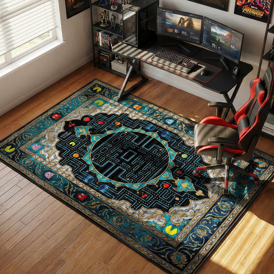 Pac-Man High Score Maze Rug - Pac-Man Chair Mat | Padloom