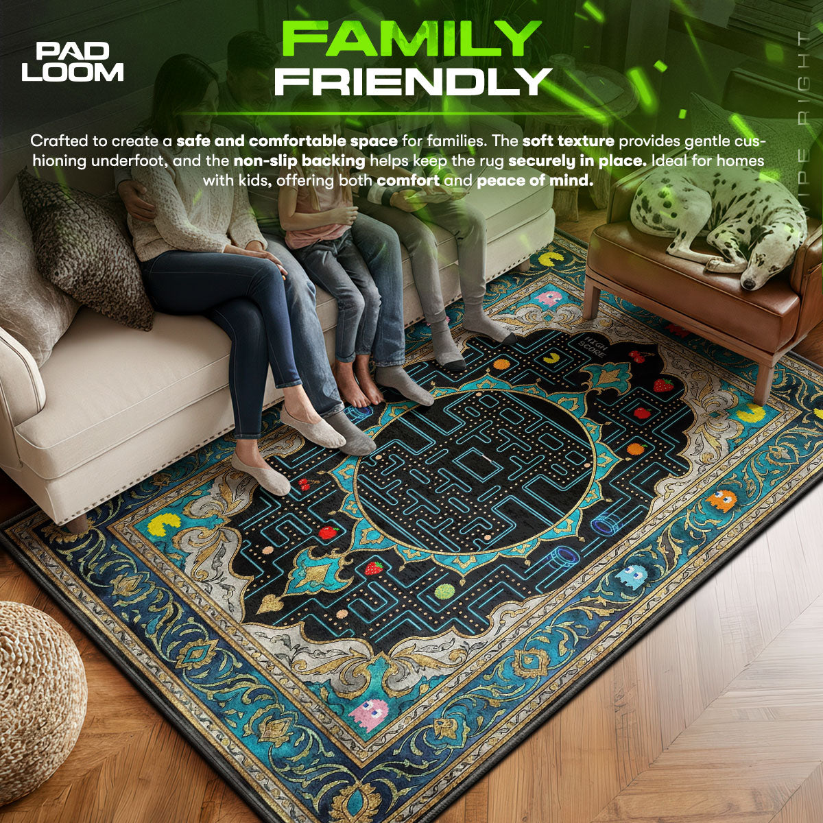 Pac-Man High Score Maze Rug - Pac-Man Chair Mat