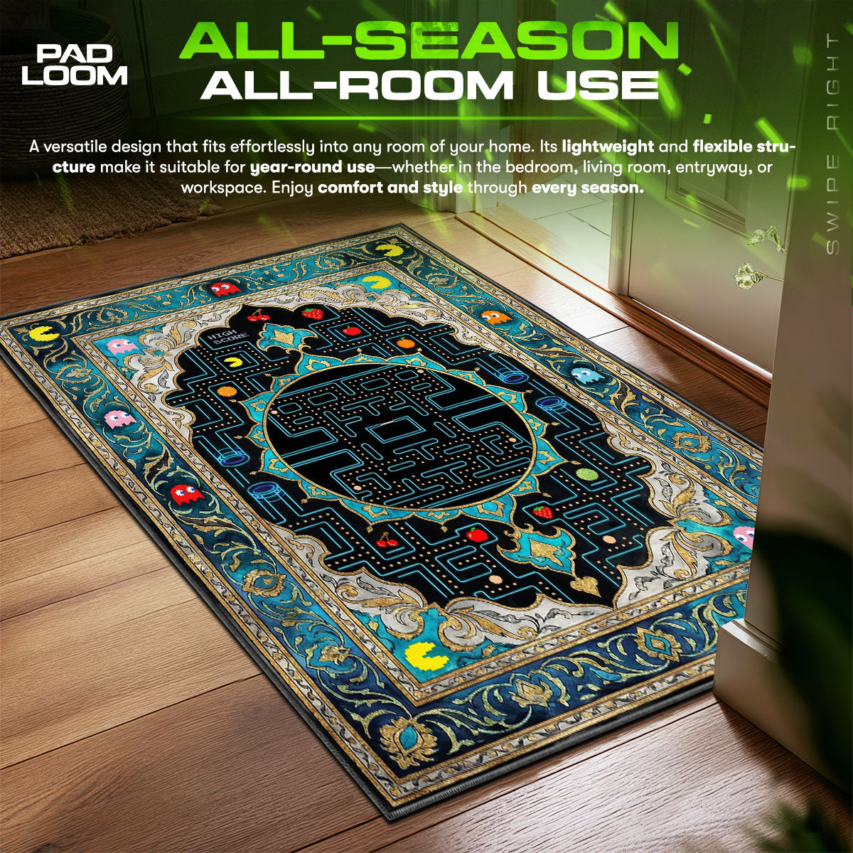 Pac-Man High Score Maze Rug - Pac-Man Chair Mat