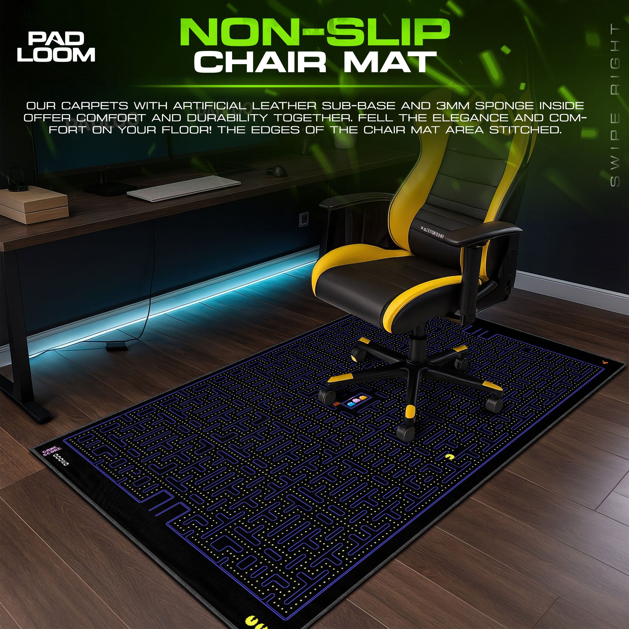 Pac-Man Maze Mouse Pad, Retro Game Gaming Desk Mat