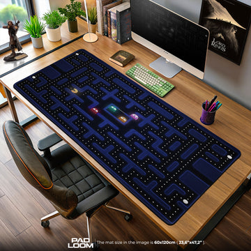Pac-Man Neon Maze Mouse Pad, Retro Game Desk Mat
