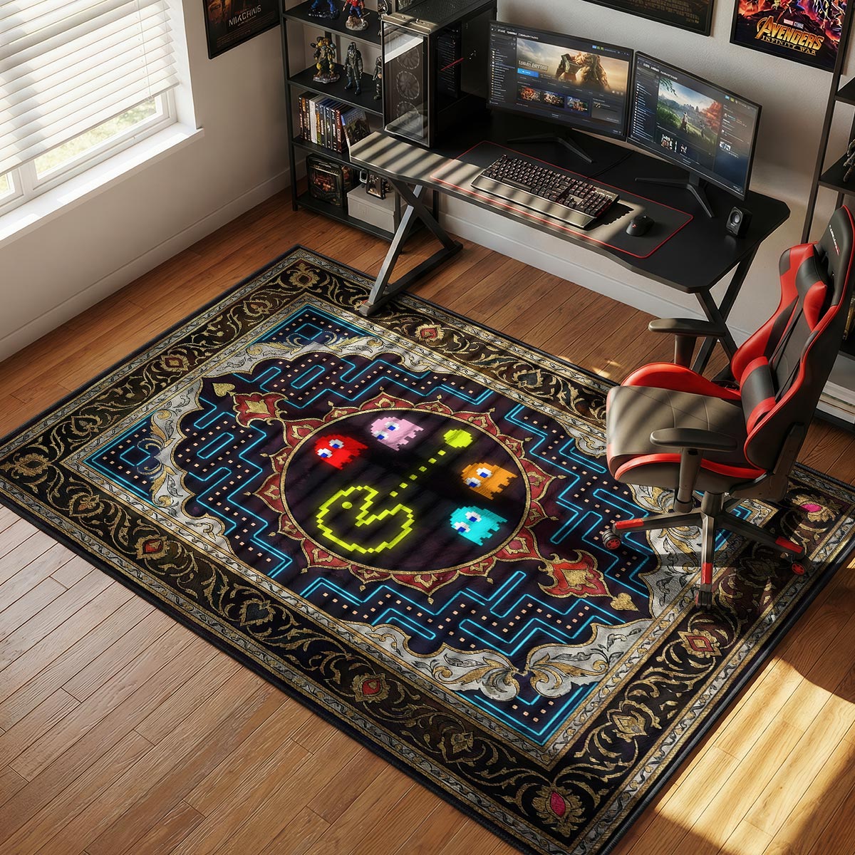 Pac-Man Pixel Maze Rug - Pac-Man Chair Mat