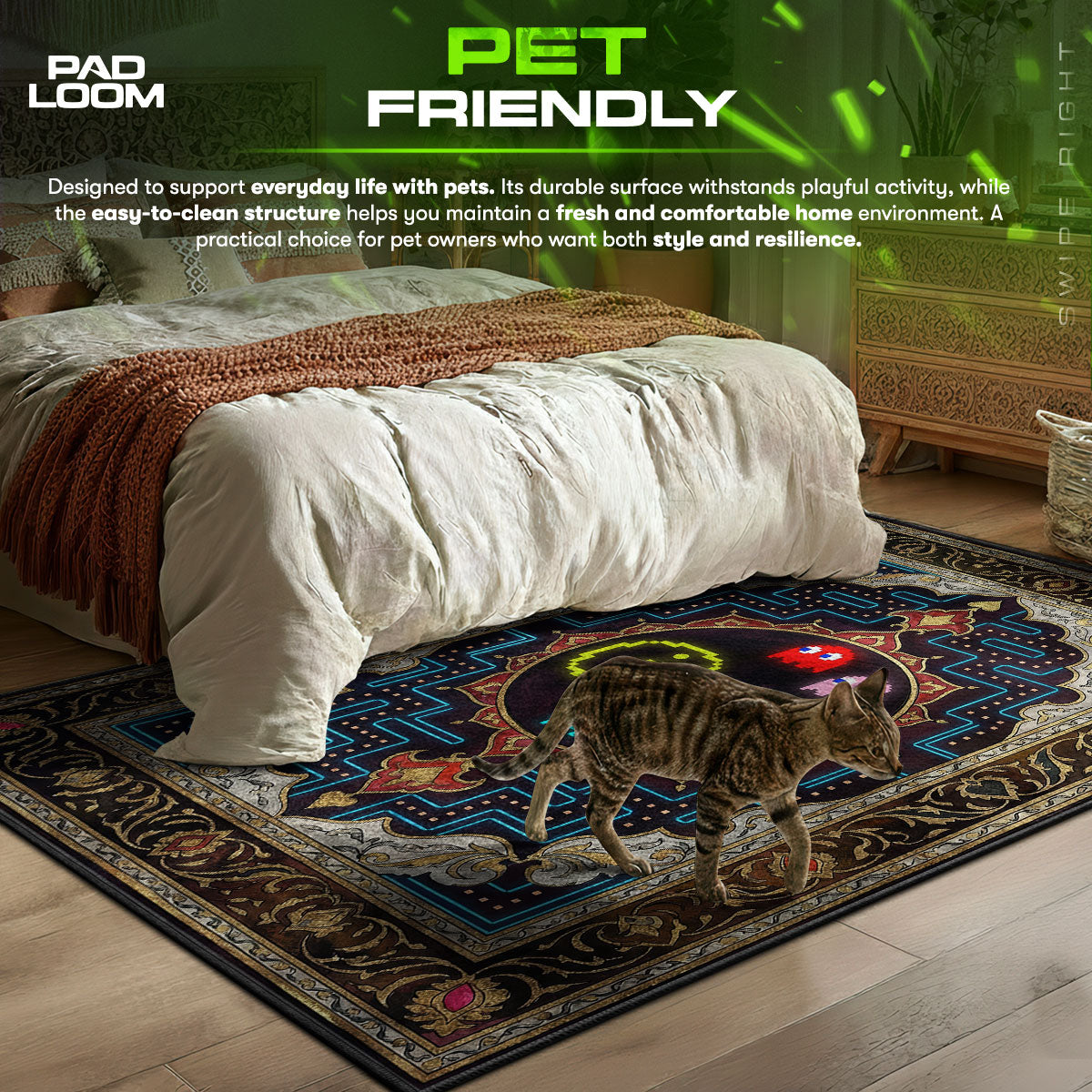 Pac-Man Pixel Maze Rug - Pac-Man Chair Mat