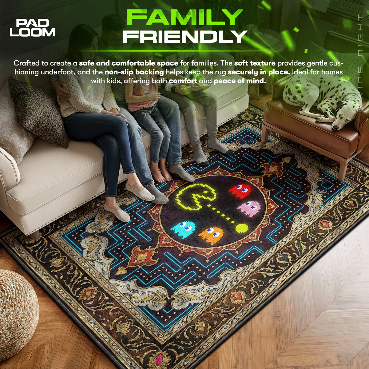 Pac-Man Pixel Maze Rug - Pac-Man Chair Mat