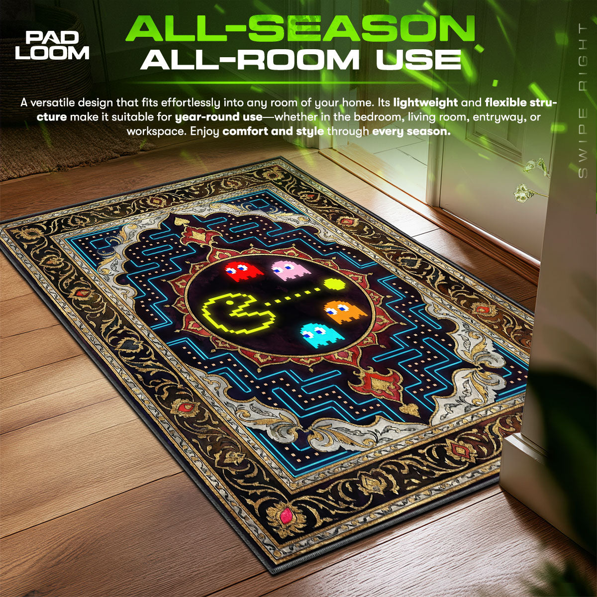 Pac-Man Pixel Maze Rug - Pac-Man Chair Mat