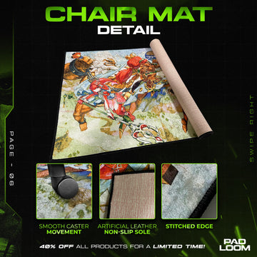 Guts Berserker Armor Mouse Pad - Berserk Desk Mat – chair mat edge and backing detail