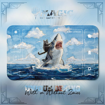 Shark Riding Cat Playmat - MTG Magic Mat