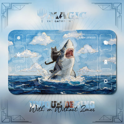 Shark Riding Cat Playmat - MTG Magic Mat