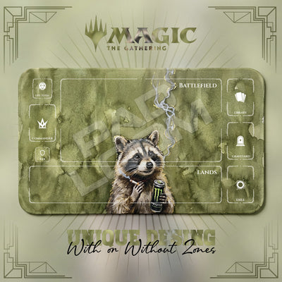Smoking Raccoon Moss Playmat – MTG Magic Spielmatte
