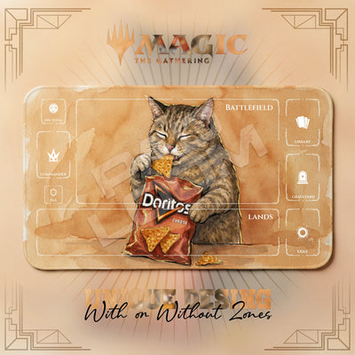 Chip Snack Cat Playmat - MTG Magic Mat