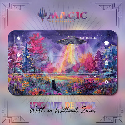 UFO Cat Meadow Playmat - MTG Magic Mat