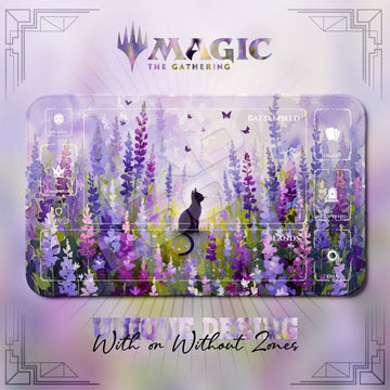 Lavender Meadow Cat Playmat - MTG Magic Mat