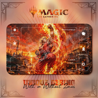 Ken Shoryuken Playmat - Street Fighter MTG Mat