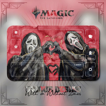 Scary Ghostface Heart Playmat - MTG Magic Mat
