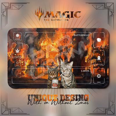 Chaos Cats Fire Playmat - MTG Magic Mat