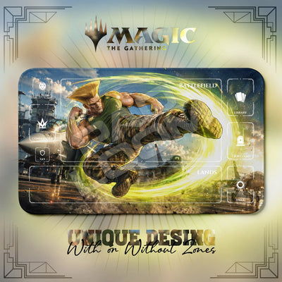 Guile Somersault Playmat - Street Fighter MTG Mat