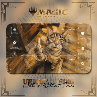 Middle Finger Cat Playmat - MTG Magic Mat