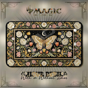 Celestial Moth Floral Playmat - MTG Magic Mat
