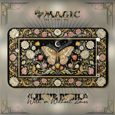 Celestial Moth Floral Playmat – MTG Magic Spielmatte
