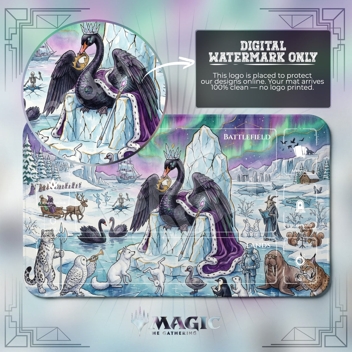 Black Swan Aurora Playmat - MTG Magic Mat