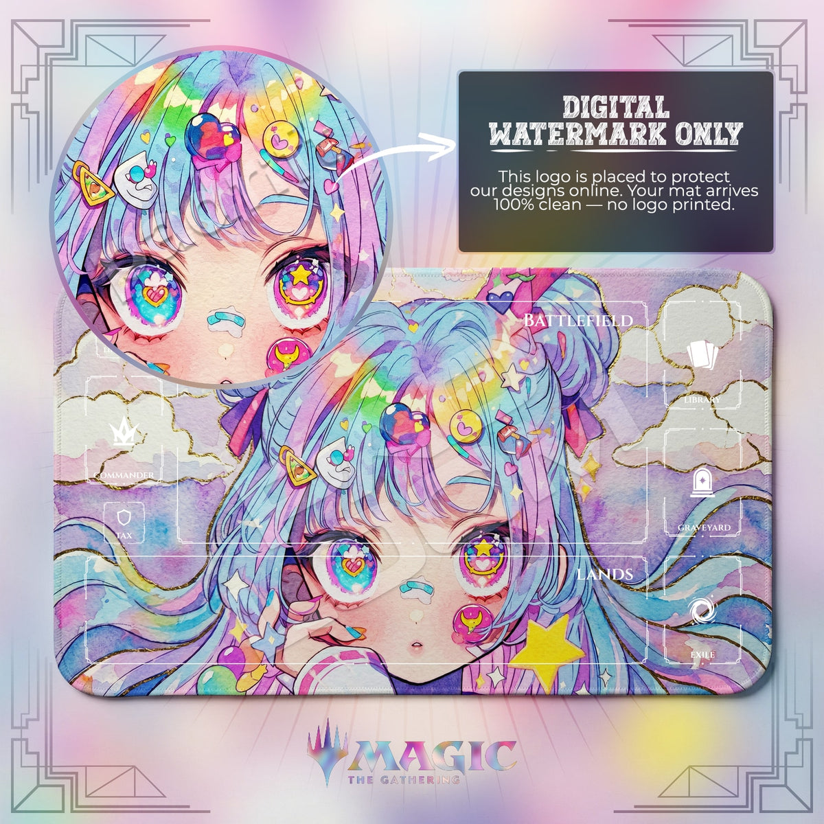 Kawaii Girl Anime Playmat - MTG Magic Mat